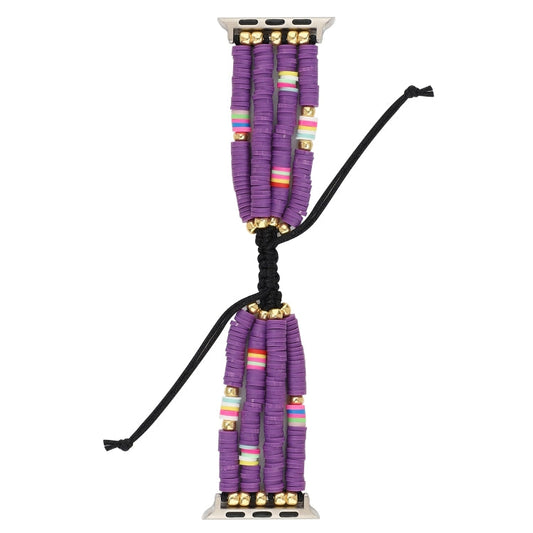 Skorter | Bohemian Style Soft Ceramic Beads Strap For Apple Series 7 41mm / 6 & SE & 5 & 4 40mm / 3 & 2 & 1 38mm (Purple)