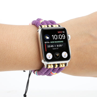 Skorter | Bohemian Style Soft Ceramic Beads Strap For Apple Series 7 41mm / 6 & SE & 5 & 4 40mm / 3 & 2 & 1 38mm (Purple)