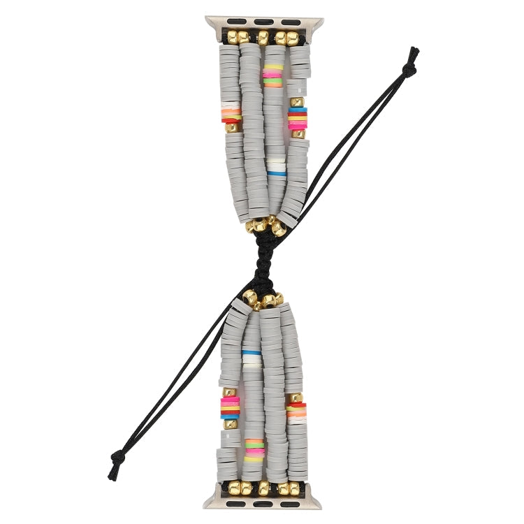 Skorter | Bohemian Style Soft Ceramic Bead Bracelets for Apple Series 7 41mm / 6 & SE & 5 & 4 40mm / 3 & 2 & 1 38mm (Gray)