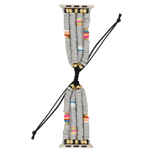 Skorter | Bohemian Style Soft Ceramic Bead Bracelets for Apple Series 7 41mm / 6 & SE & 5 & 4 40mm / 3 & 2 & 1 38mm (Gray)