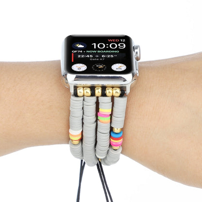Skorter | Bohemian Style Soft Ceramic Bead Bracelets for Apple Series 7 41mm / 6 & SE & 5 & 4 40mm / 3 & 2 & 1 38mm (Gray)