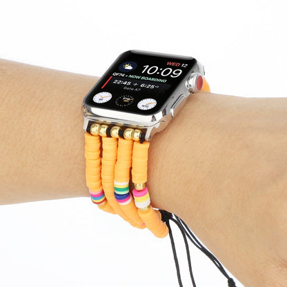 Skorter | Bohemian-style soft ceramic bead strap for Apple Series 7 41mm / 6 & SE & 5 & 4 40mm / 3 & 2 & 1 38mm (Yellow)