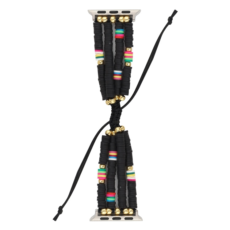 Skorter | Bohemian Style Soft Ceramic Beads Strap For Apple Series 7 41mm / 6 & SE & 5 & 4 40mm / 3 & 2 & 1 38mm (Black)