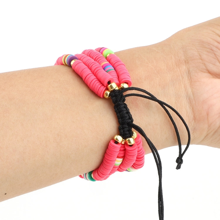 Skorter | Bohemian Style Soft Ceramic Bead Bracelet For Apple Series 7 41mm / 6 & SE & 5 & 4 40mm / 3 & 2 & 1 38mm (Pink Red)