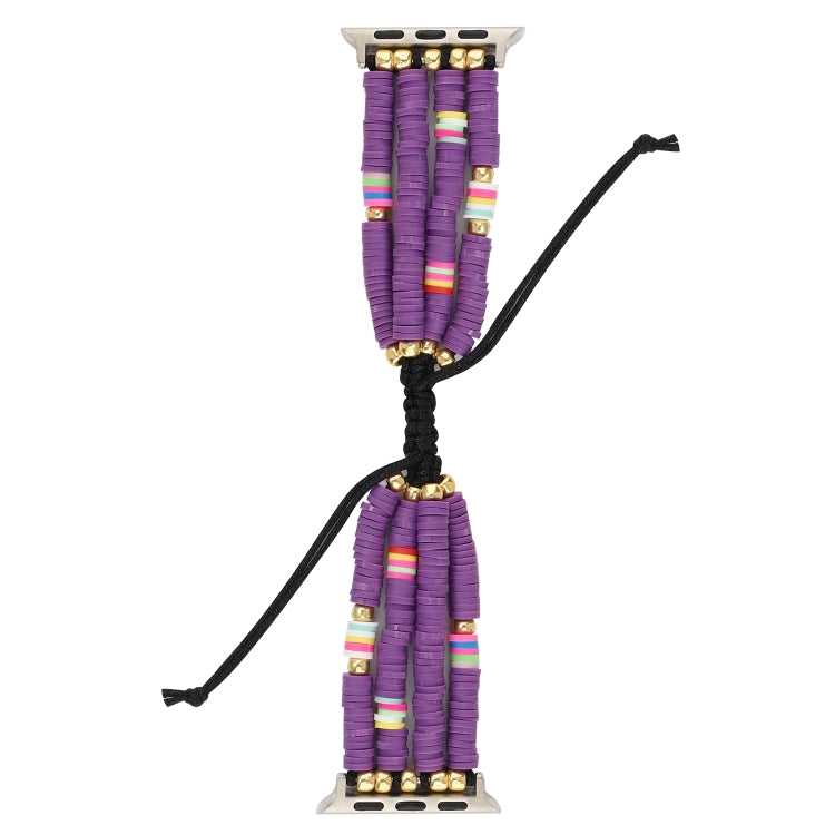 Skorter | Bohemian Style Soft Ceramic Bead Strap for Apple Series 7 45mm / 6 & SE & 5 & 4 44mm / 3 & 2 & 1 42mm (Purple)