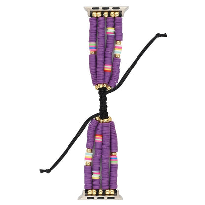 Skorter | Bohemian Style Soft Ceramic Bead Strap for Apple Series 7 45mm / 6 & SE & 5 & 4 44mm / 3 & 2 & 1 42mm (Purple)