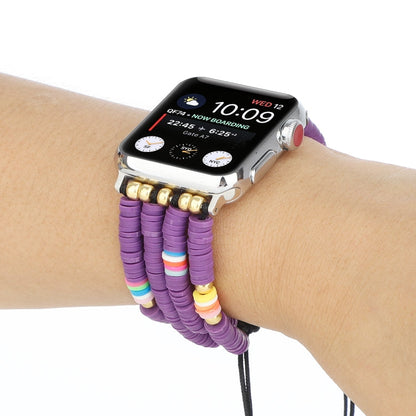 Skorter | Bohemian Style Soft Ceramic Bead Strap for Apple Series 7 45mm / 6 & SE & 5 & 4 44mm / 3 & 2 & 1 42mm (Purple)