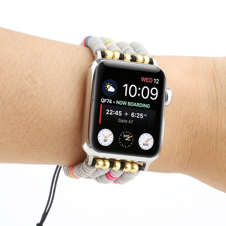 Skorter | Bohemian Style Soft Ceramic Beads Bracelet for Apple Series 7 45mm / 6 & SE & 5 & 4 44mm / 3 & 2 & 1 42mm (Gray)