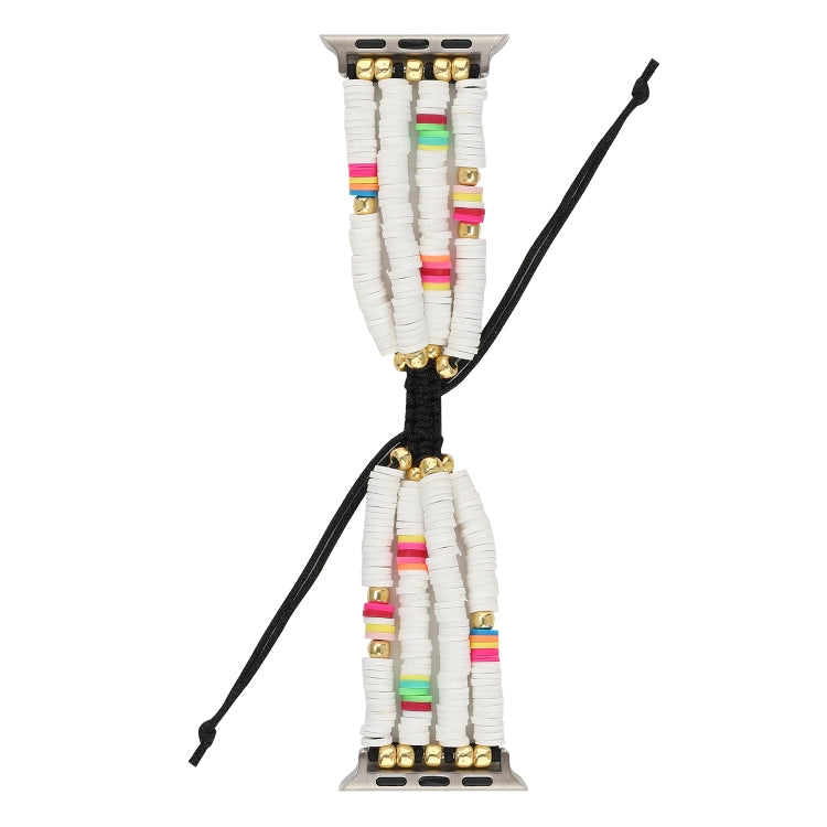 Skorter | Bohemian Style Soft Ceramic Beads Strap for Apple Series 7 45mm / 6 & SE & 5 & 4 44mm / 3 & 2 & 1 42mm(White)