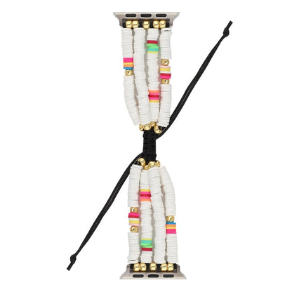 Skorter | Bohemian Style Soft Ceramic Beads Strap for Apple Series 7 45mm / 6 & SE & 5 & 4 44mm / 3 & 2 & 1 42mm(White)