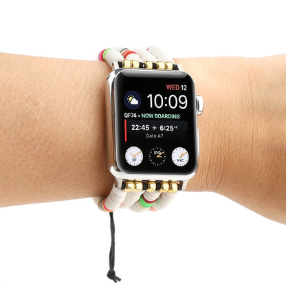 Skorter | Bohemian Style Soft Ceramic Beads Strap for Apple Series 7 45mm / 6 & SE & 5 & 4 44mm / 3 & 2 & 1 42mm(White)