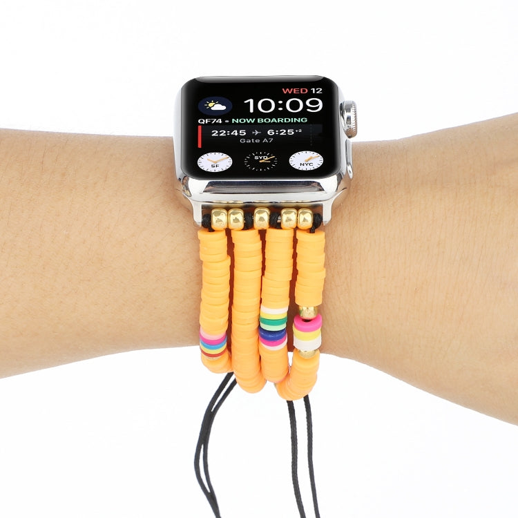 Skorter | Bohemian Style Soft Ceramic Bead Strap For Apple Series 7 45mm / 6 & SE & 5 & 4 44mm / 3 & 2 & 1 42mm(Yellow)
