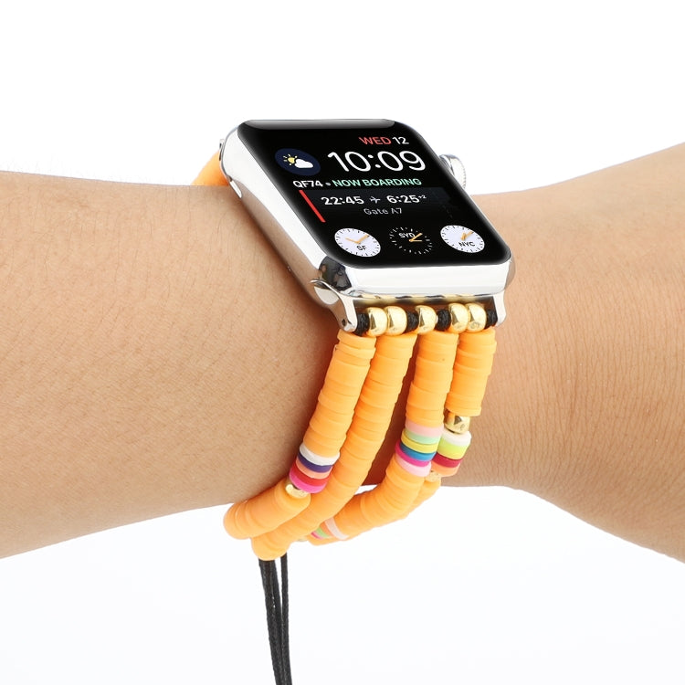 Skorter | Bohemian Style Soft Ceramic Bead Strap For Apple Series 7 45mm / 6 & SE & 5 & 4 44mm / 3 & 2 & 1 42mm(Yellow)