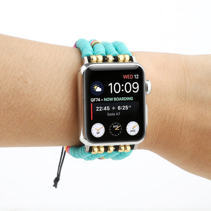 Skorter | Bohemian Style Soft Ceramic Beads Bracelet For Apple Series 7 45mm / 6 & SE & 5 & 4 44mm / 3 & 2 & 1 42mm (Blue)