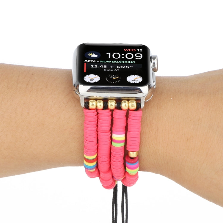 Skorter | Bohemian style soft ceramic beads strap for Apple Series 7 45mm / 6 & SE & 5 & 4 44mm / 3 & 2 & 1 42mm (Rose)