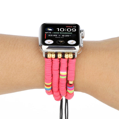Skorter | Bohemian style soft ceramic beads strap for Apple Series 7 45mm / 6 & SE & 5 & 4 44mm / 3 & 2 & 1 42mm (Rose)