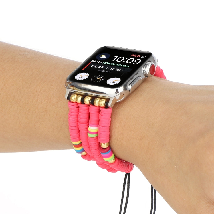 Skorter | Bohemian style soft ceramic beads strap for Apple Series 7 45mm / 6 & SE & 5 & 4 44mm / 3 & 2 & 1 42mm (Rose)