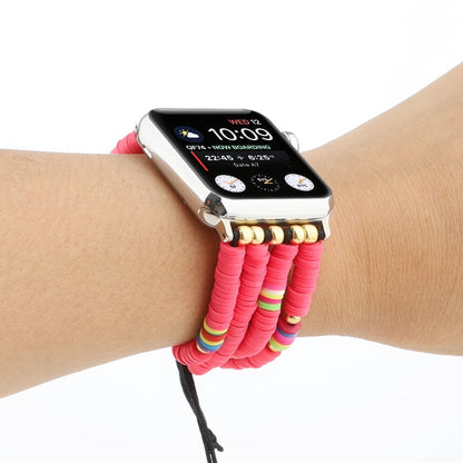 Skorter | Bohemian style soft ceramic beads strap for Apple Series 7 45mm / 6 & SE & 5 & 4 44mm / 3 & 2 & 1 42mm (Rose)