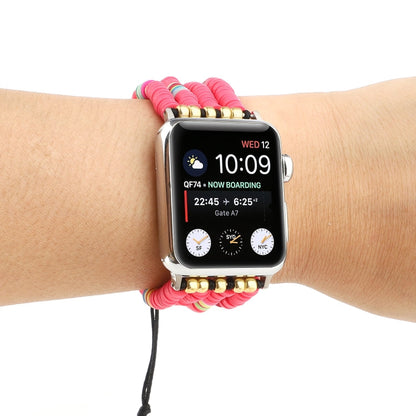 Skorter | Bohemian style soft ceramic beads strap for Apple Series 7 45mm / 6 & SE & 5 & 4 44mm / 3 & 2 & 1 42mm (Rose)