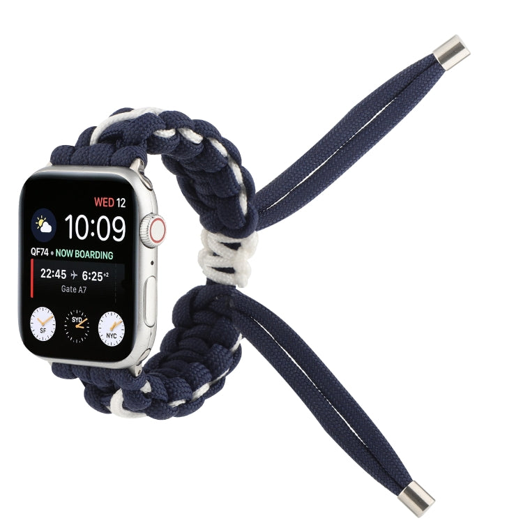 Skorter | Braided Umbrella Cord Bracelet for Apple Series 7 41mm / 6 & SE & 5 & 4 40mm / 3 & 2 & 1 38mm (Royal Blue White)