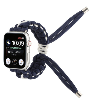 Skorter | Braided Umbrella Cord Bracelet for Apple Series 7 41mm / 6 & SE & 5 & 4 40mm / 3 & 2 & 1 38mm (Royal Blue White)