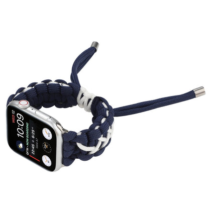 Skorter | Braided Umbrella Cord Bracelet for Apple Series 7 41mm / 6 & SE & 5 & 4 40mm / 3 & 2 & 1 38mm (Royal Blue White)