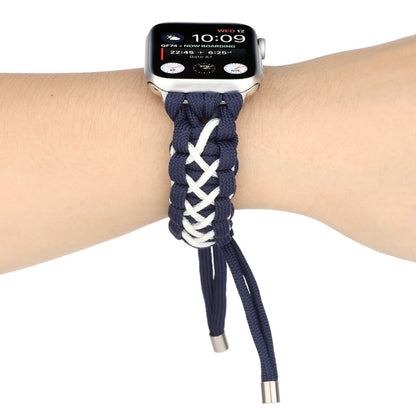 Skorter | Braided Umbrella Cord Bracelet for Apple Series 7 41mm / 6 & SE & 5 & 4 40mm / 3 & 2 & 1 38mm (Royal Blue White)