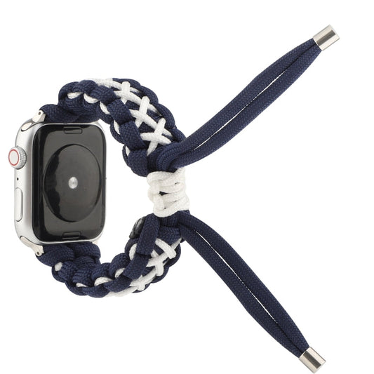 Skorter | Braided Umbrella Cord Bracelet for Apple Series 7 41mm / 6 & SE & 5 & 4 40mm / 3 & 2 & 1 38mm (Royal Blue White)