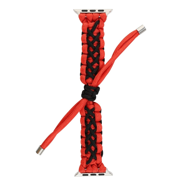 Skorter | Braided Umbrella Cord for Apple Series 7 41mm / 6 & SE & 5 & 4 40mm / 3 & 2 & 1 38mm (Black Red)