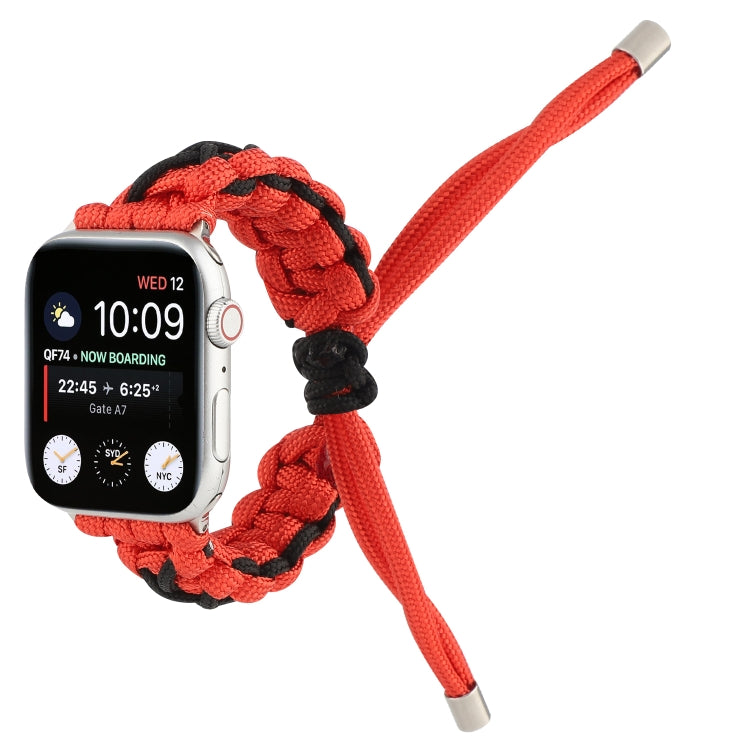 Skorter | Braided Umbrella Cord for Apple Series 7 41mm / 6 & SE & 5 & 4 40mm / 3 & 2 & 1 38mm (Black Red)