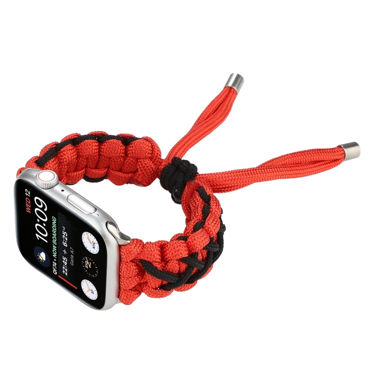 Skorter | Braided Umbrella Cord for Apple Series 7 41mm / 6 & SE & 5 & 4 40mm / 3 & 2 & 1 38mm (Black Red)
