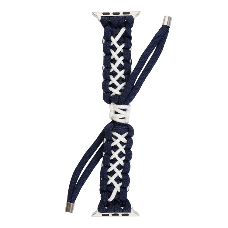 Skorter | Braided umbrella cord strap for Apple Series 7 45mm / 6 & SE & 5 & 4 44mm / 3 & 2 & 1 42mm (Royal Blue White)