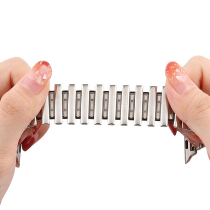 Skorter | Elastic Aluminum Watch Band for Apple Watch Series 7 45mm / 6 & SE & 5 & 4 44mm / 3 & 2 & 1 42mm (Silver)