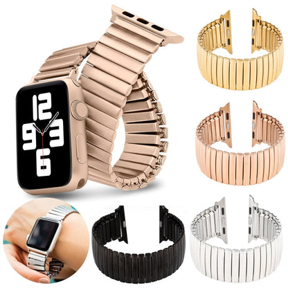 Skorter | Elastic Aluminum Watch Band for Apple Watch Ultra 49mm & Watch Ultra 2 49mm / Series 9 & 8 & 7 45mm / SE 3 & SE 2 & 6 & SE & 5 & 4 44mm / 3 & 2 & 1 42mm (Black)