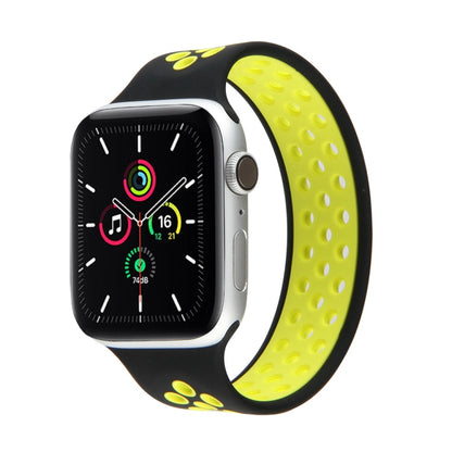 Skorter | Elastic Silicone Watch Strap for Apple Watch Series 7 41mm / 6 & SE & 5 & 4 40mm / 3 & 2 & 1 38mm, Length: 135mm (Black Yellow)