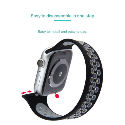 Skorter | Elastic Silicone Wristband for Apple Watch Series 7 41mm / 6 & SE & 5 & 4 40mm / 3 & 2 & 1 38mm, Length: 135mm (Black Gray)