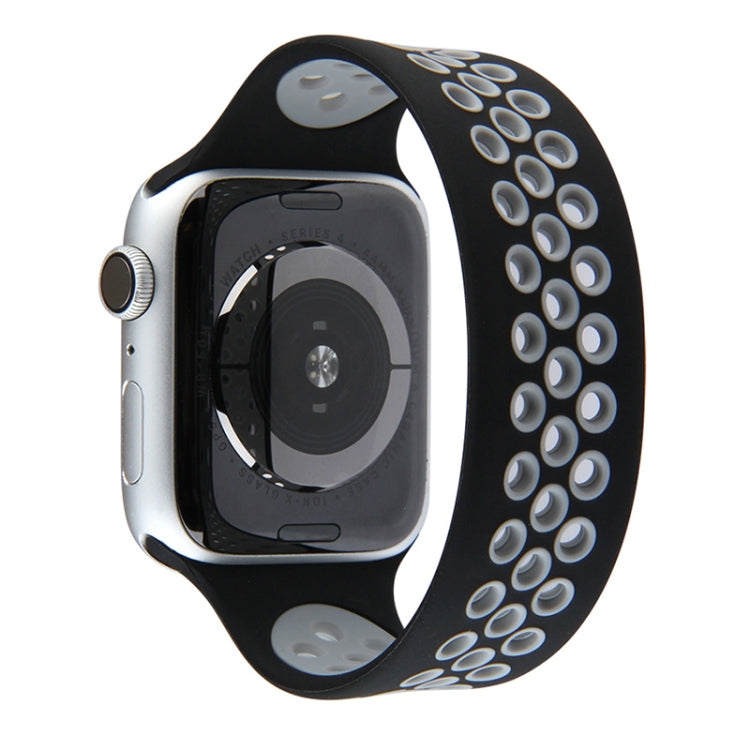 Skorter | Elastic Silicone Wristband for Apple Watch Series 7 41mm / 6 & SE & 5 & 4 40mm / 3 & 2 & 1 38mm, Length: 135mm (Black Gray)