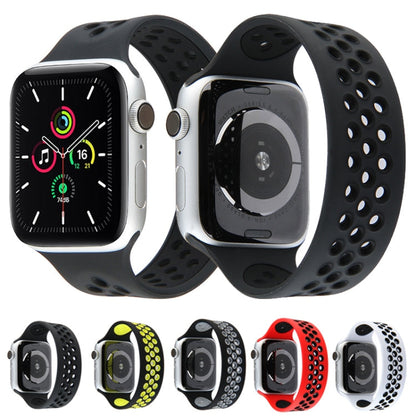 Skorter | Elastic Silicone Watch Strap for Apple Watch Series 7 41mm / 6 & SE & 5 & 4 40mm / 3 & 2 & 1 38mm, Length: 135mm (Black Yellow)