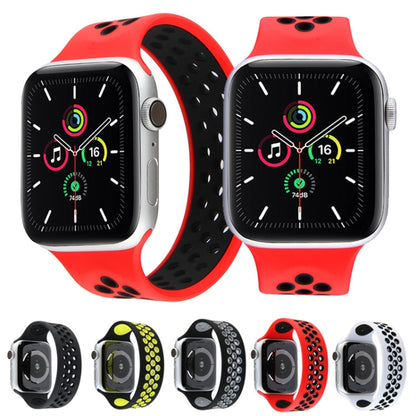 Skorter | Elastic Silicone Watch Band for Apple Watch Series 7 41mm / 6 & SE & 5 & 4 40mm / 3 & 2 & 1 38mm, Length: 150mm (Red Black)