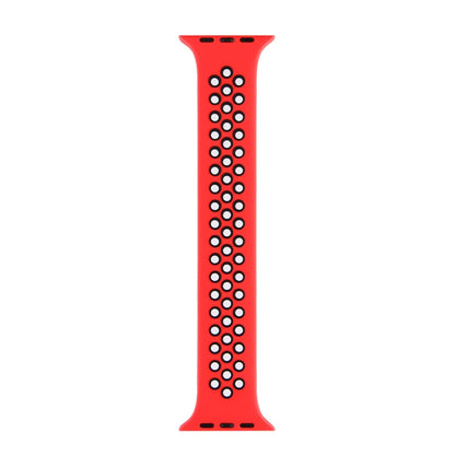 Skorter | Elastic Silicone Strap for Apple Watch Series 7 45mm / 6 & SE & 5 & 4 44mm / 3 & 2 & 1 42mm, Length:150mm (Red Black)