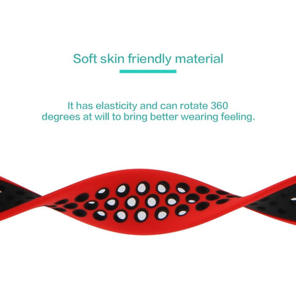 Skorter | Elastic Silicone Strap for Apple Watch Series 7 45mm / 6 & SE & 5 & 4 44mm / 3 & 2 & 1 42mm, Length:150mm (Red Black)