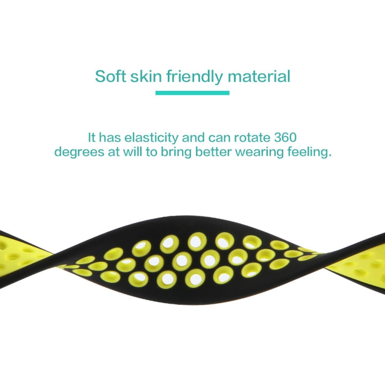 Skorter | Elastic Silicone Watch Strap for Apple Watch Series 7 45mm / 6 & SE & 5 & 4 44mm / 3 & 2 & 1 42mm, Length:160mm (Black Yellow)