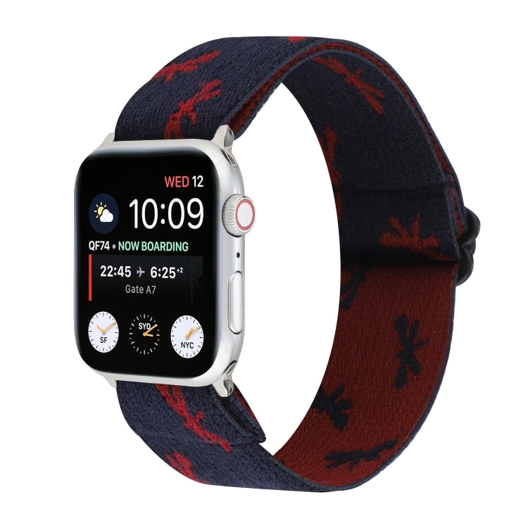 Skorter | Ethnic Style Buckle Watch Band for Apple Watch Series 7 41mm / 6 & SE & 5 & 4 40mm / 3 & 2 & 1 38mm (Wine Red Blue)