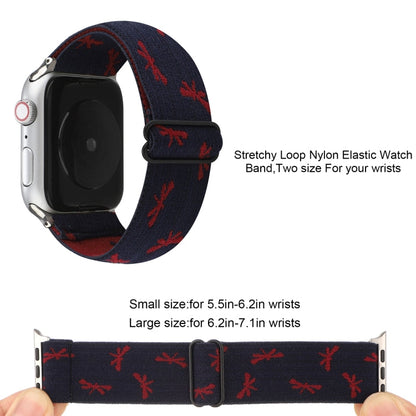 Skorter | Ethnic Style Buckle Watch Band for Apple Watch Series 7 41mm / 6 & SE & 5 & 4 40mm / 3 & 2 & 1 38mm (Wine Red Blue)