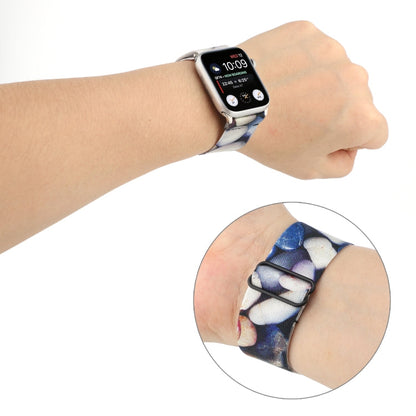 Skorter | Ethnic style buckle watch band for Apple Watch Series 7 41mm / 6 & SE & 5 & 4 40mm / 3 & 2 & 1 38mm (Blue White)