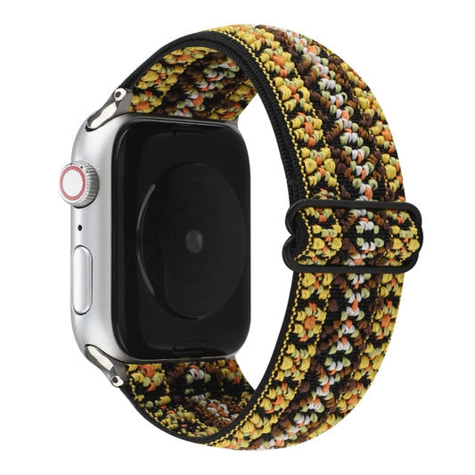Skorter | Ethnic Style Buckle Watch Band for Apple Watch Series 7 45mm / 6 & SE & 5 & 4 44mm / 3 & 2 & 1 42mm (Yellow)