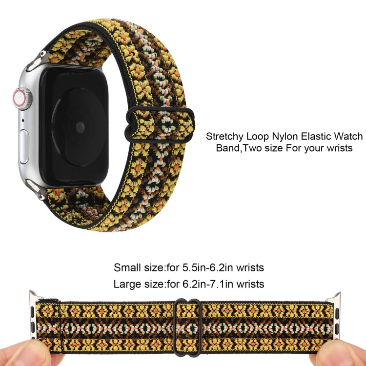 Skorter | Ethnic Style Buckle Watch Band for Apple Watch Series 7 45mm / 6 & SE & 5 & 4 44mm / 3 & 2 & 1 42mm (Yellow)
