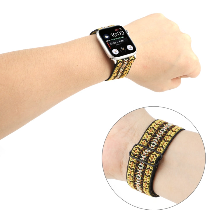Skorter | Ethnic Style Buckle Watch Band for Apple Watch Series 7 45mm / 6 & SE & 5 & 4 44mm / 3 & 2 & 1 42mm (Yellow)