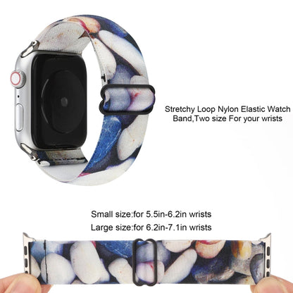 Skorter | Ethnic Style Buckle Watch Band for Apple Watch Series 7 45mm / 6 & SE & 5 & 4 44mm / 3 & 2 & 1 42mm (Blue White)
