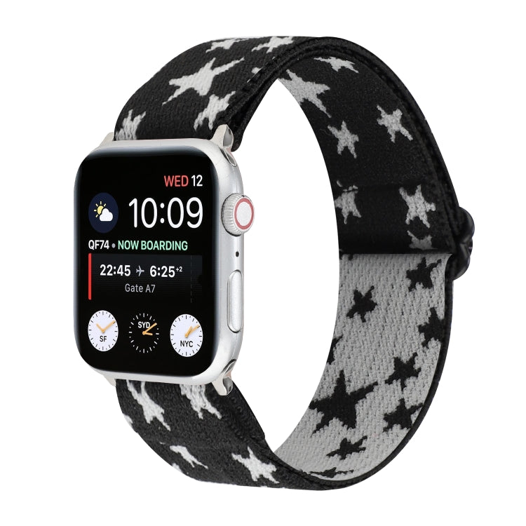Skorter | Ethnic Style Buckle Watch Band for Apple Watch Ultra 49mm & Watch Ultra 2 49mm / Series 9 & 8 & 7 45mm / SE 3 & SE 2 & 6 & SE & 5 & 4 44mm / 3 & 2 & 1 42mm (Black White)